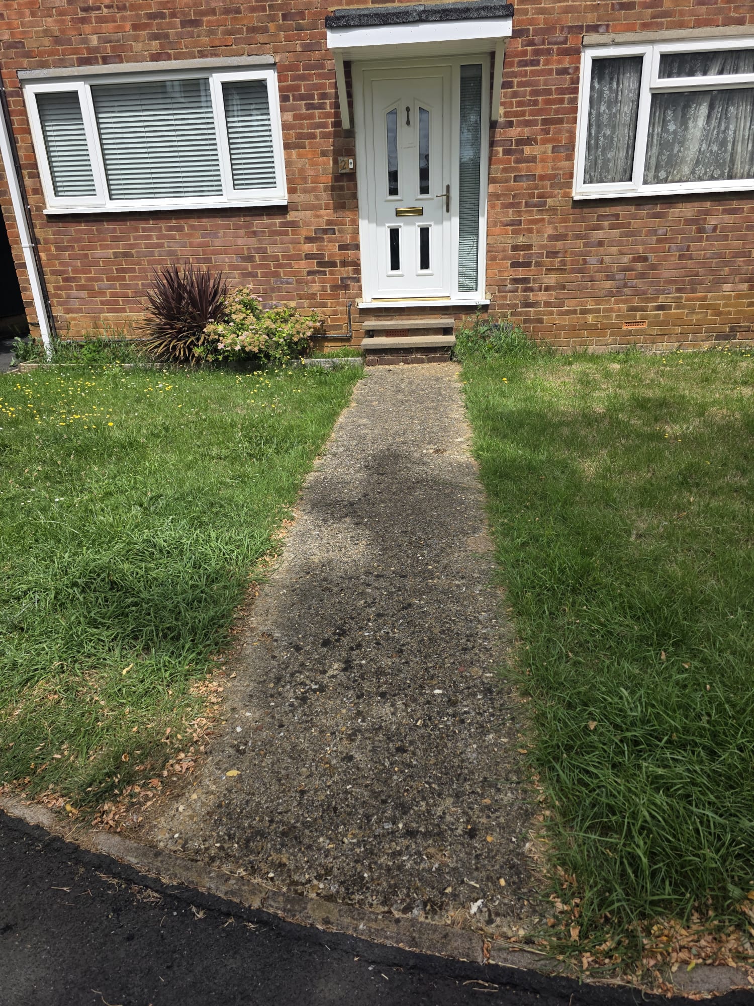Old concrete front path before replacement
