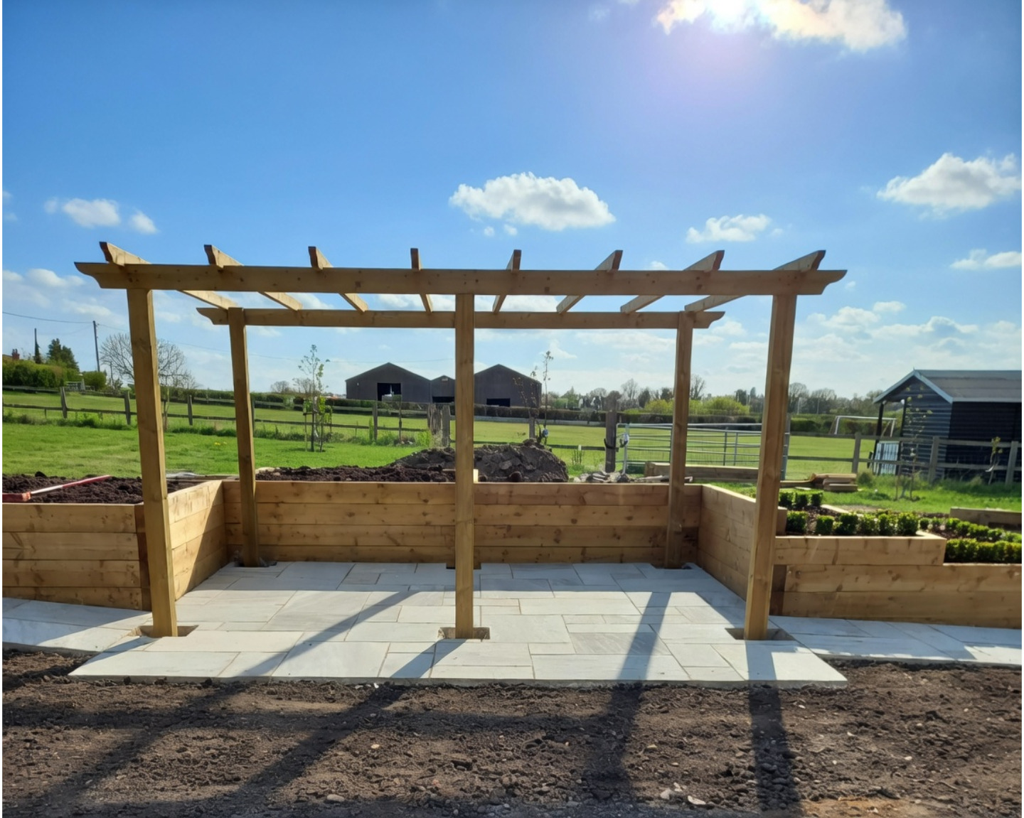 Patio and pergola project by Apex Drives & Design