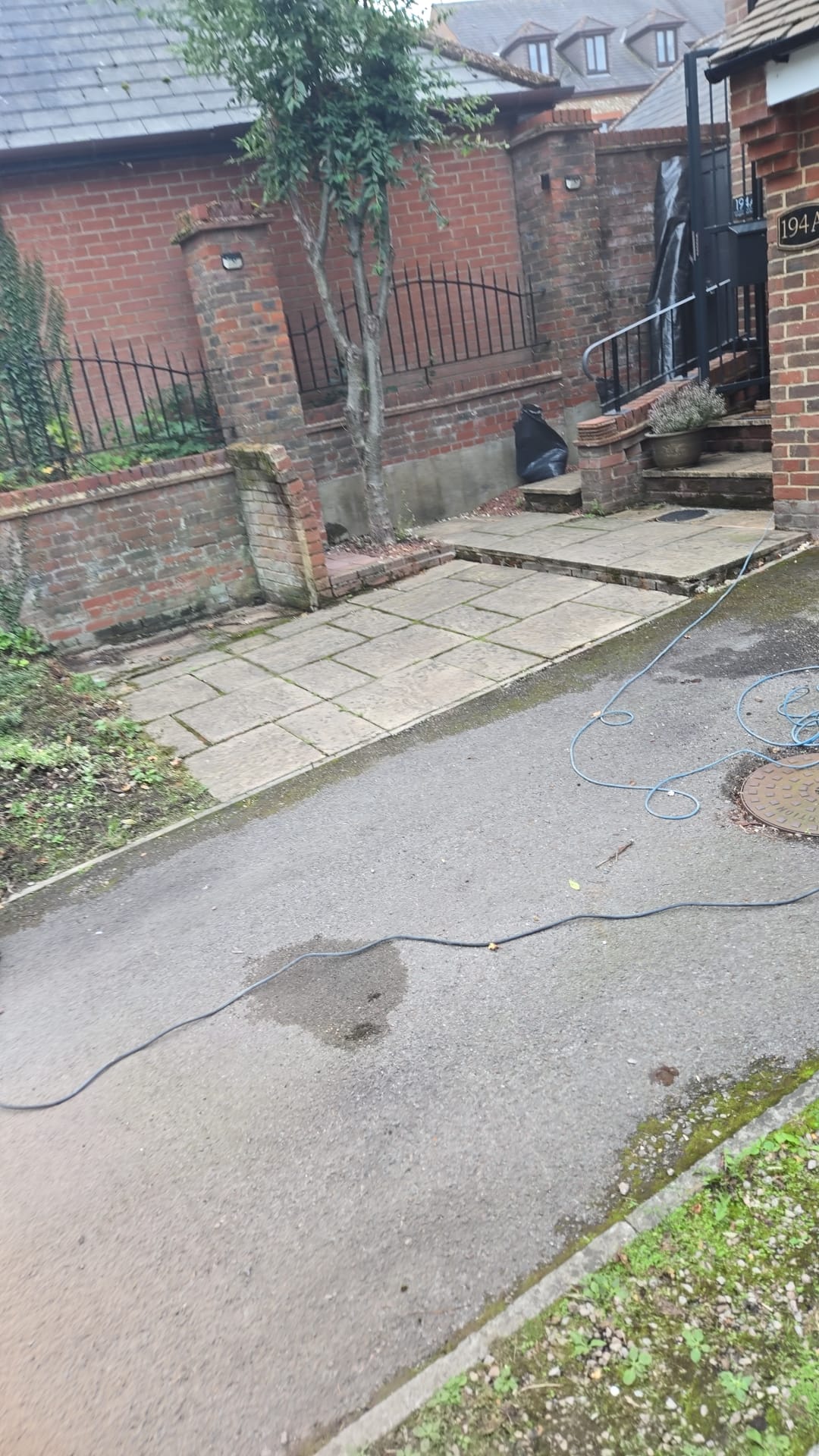 Rear driveway before block paving work